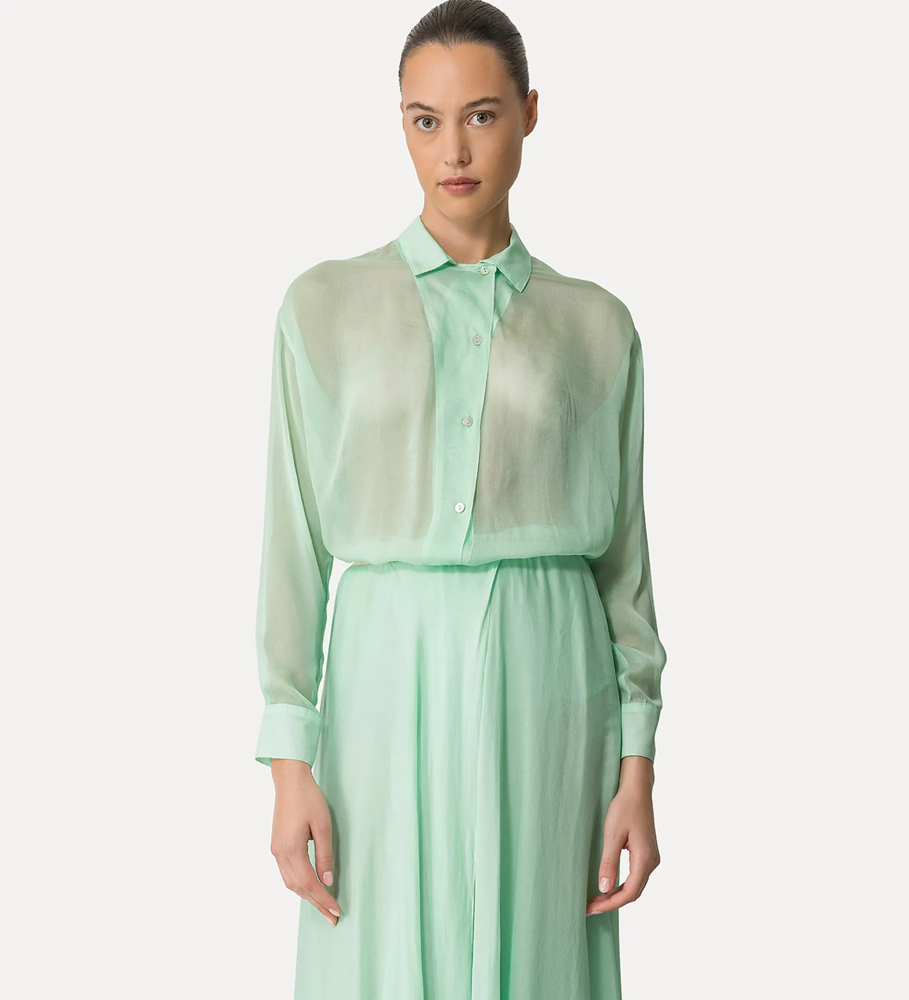 forte_forte Chemises^chemise en chiffon pour femme mint