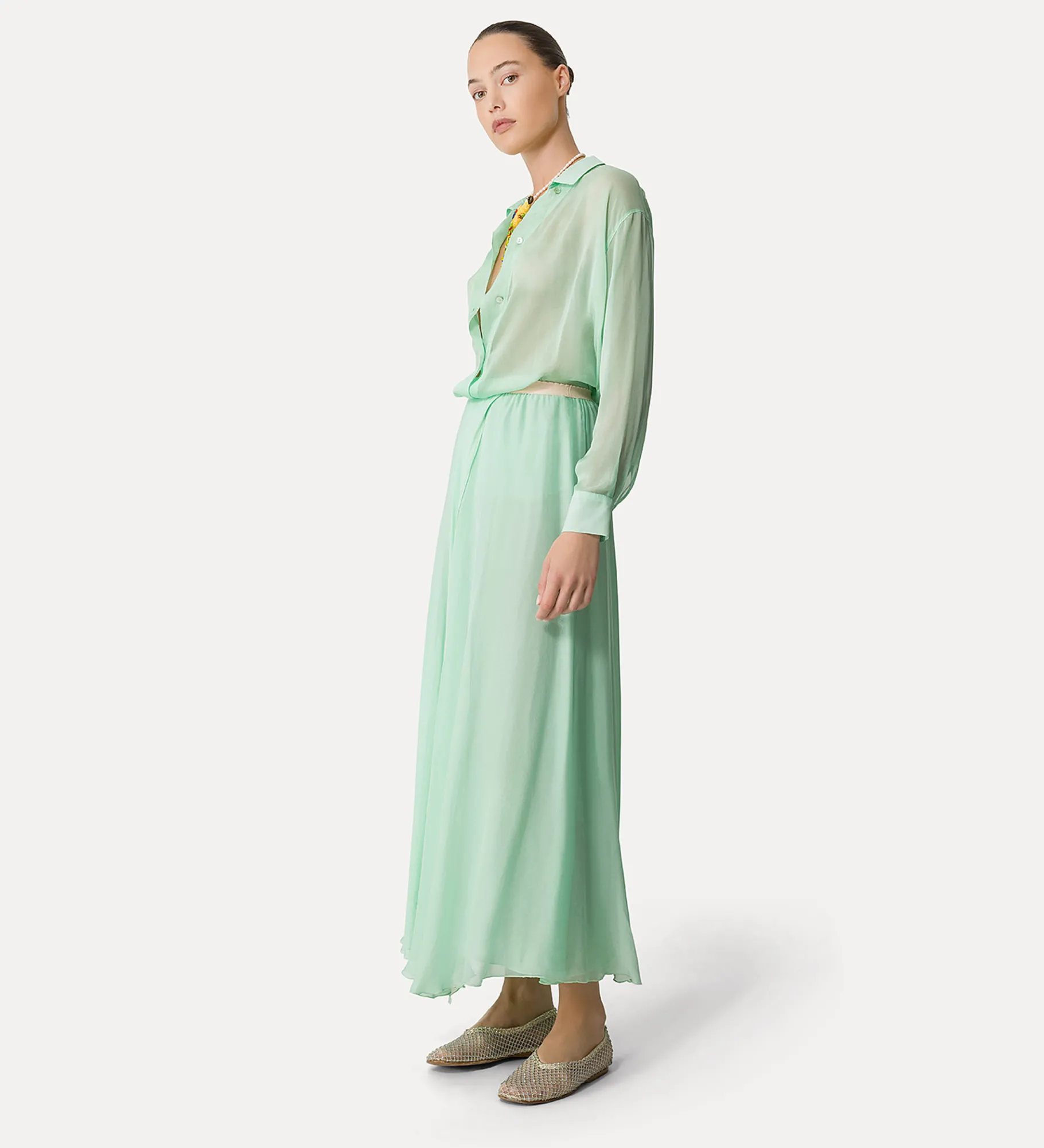 forte_forte Chemises^chemise en chiffon pour femme mint
