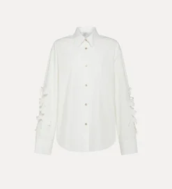 forte_forte Chemises^chemise en coton brodé bianco