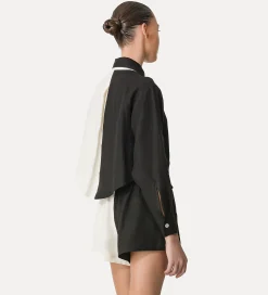 forte_forte Chemises^chemise en lin pour femme color block noir