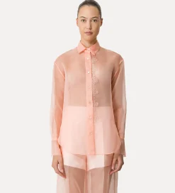 forte_forte Chemises^chemise en organza de soie pesco