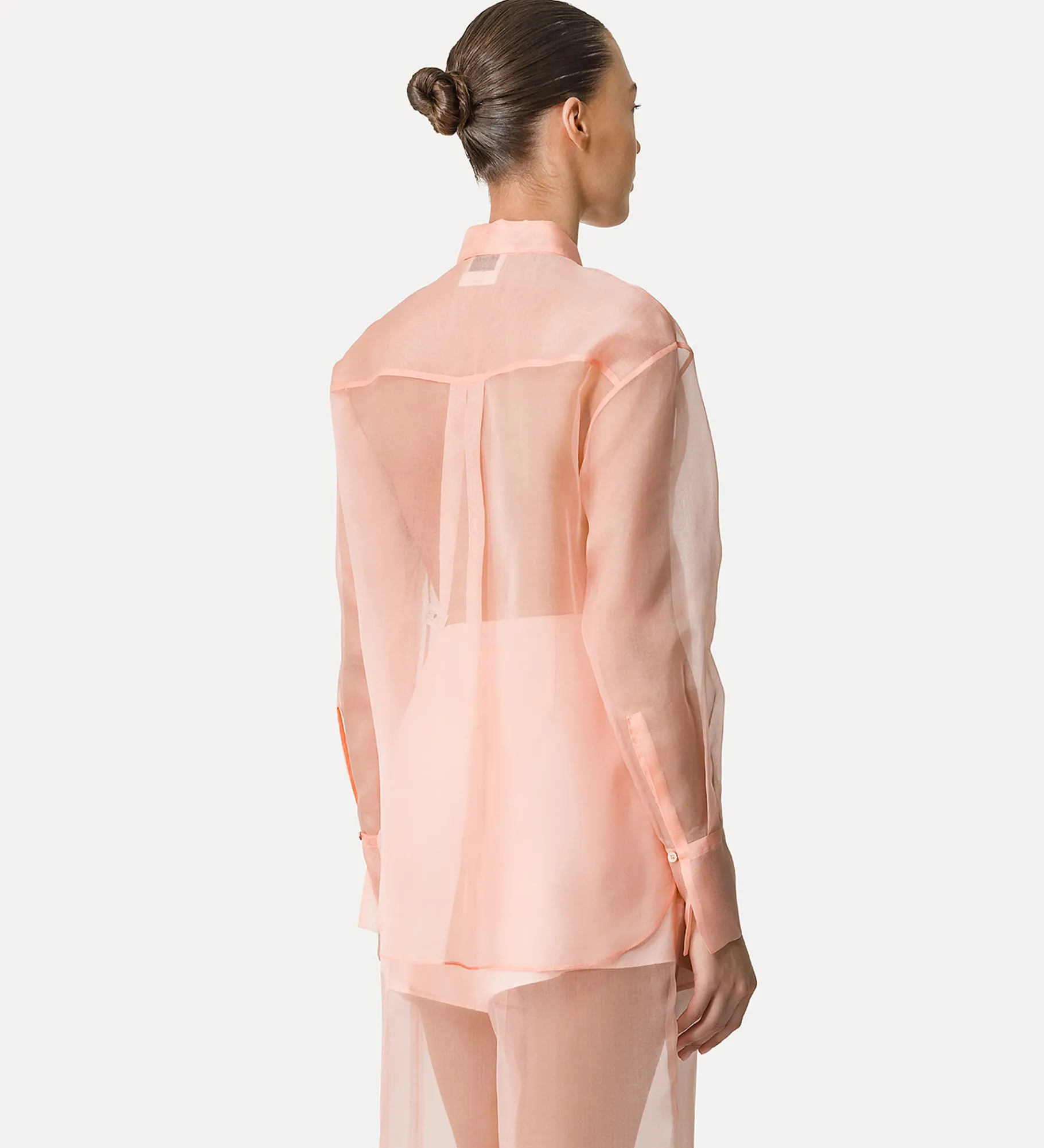 forte_forte Chemises^chemise en organza de soie pesco