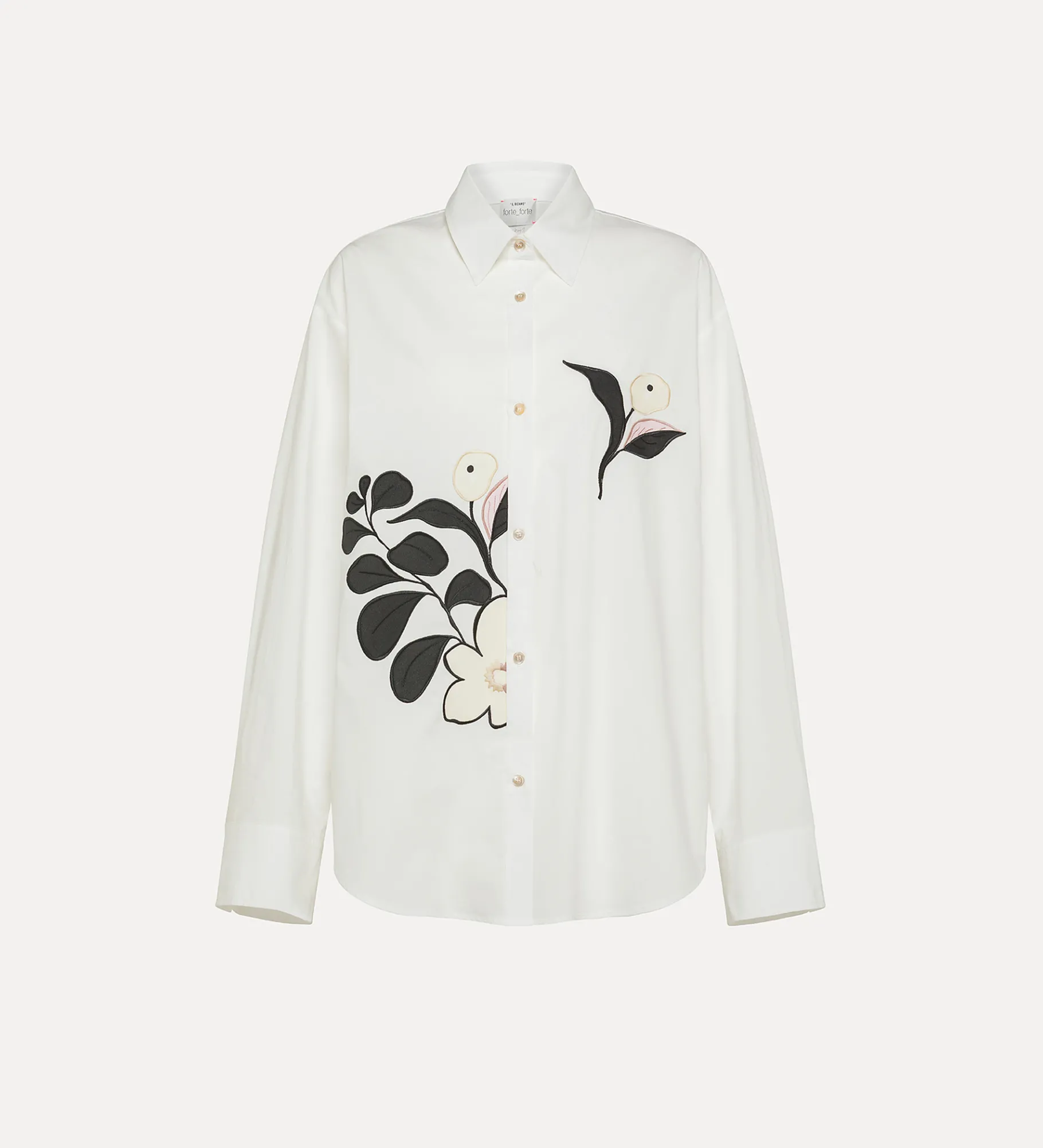 forte_forte Chemises^chemise en popeline avec broderie oyster