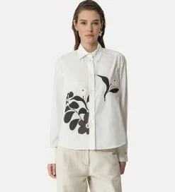 forte_forte Chemises^chemise en popeline avec broderie oyster