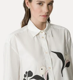forte_forte Chemises^chemise en popeline avec broderie oyster