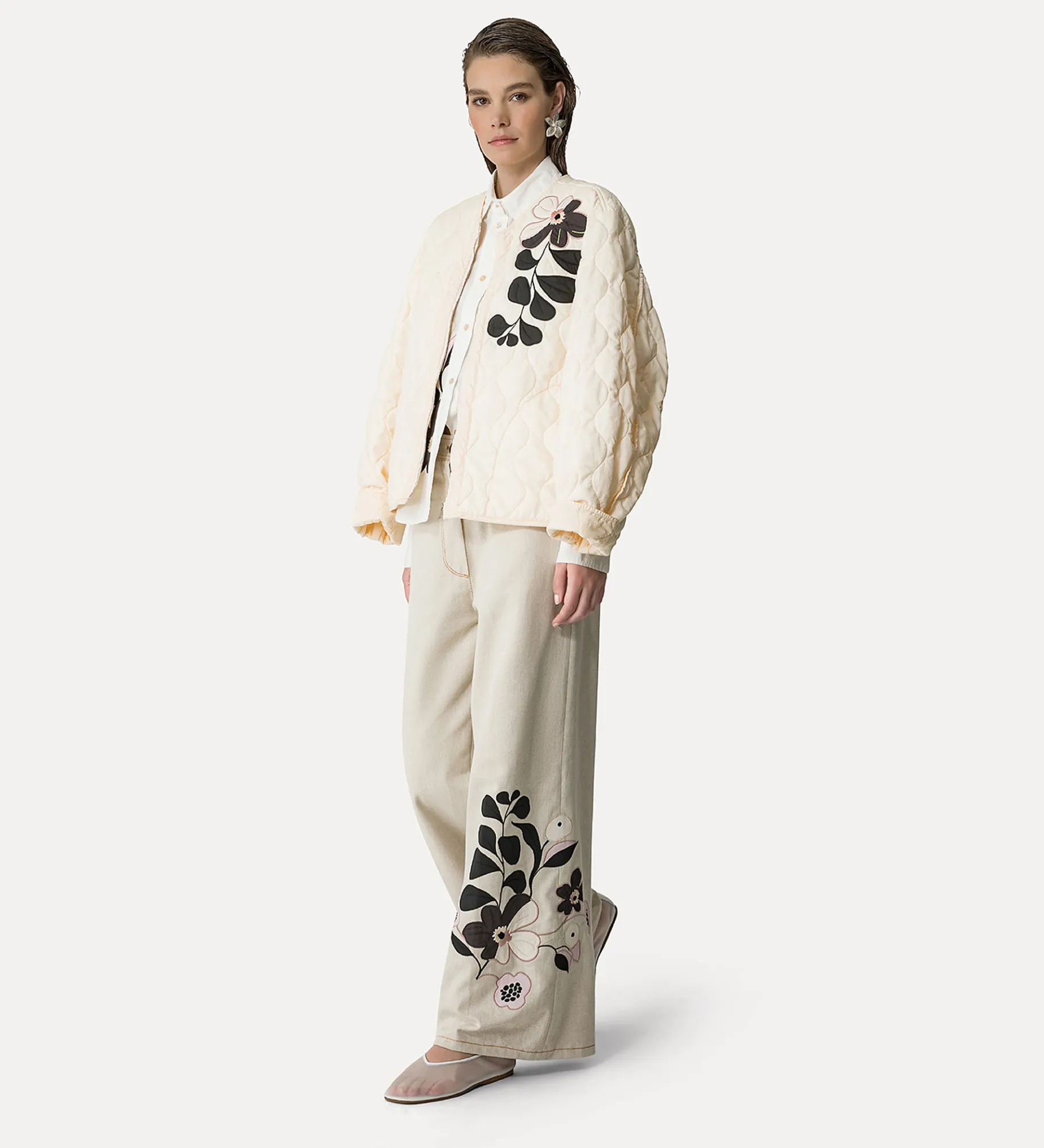 forte_forte Chemises^chemise en popeline avec broderie oyster