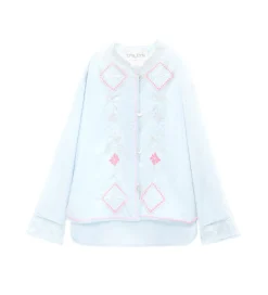 forte_forte Chemises^chemise en popeline avec broderie “oniric blossom” rugiada