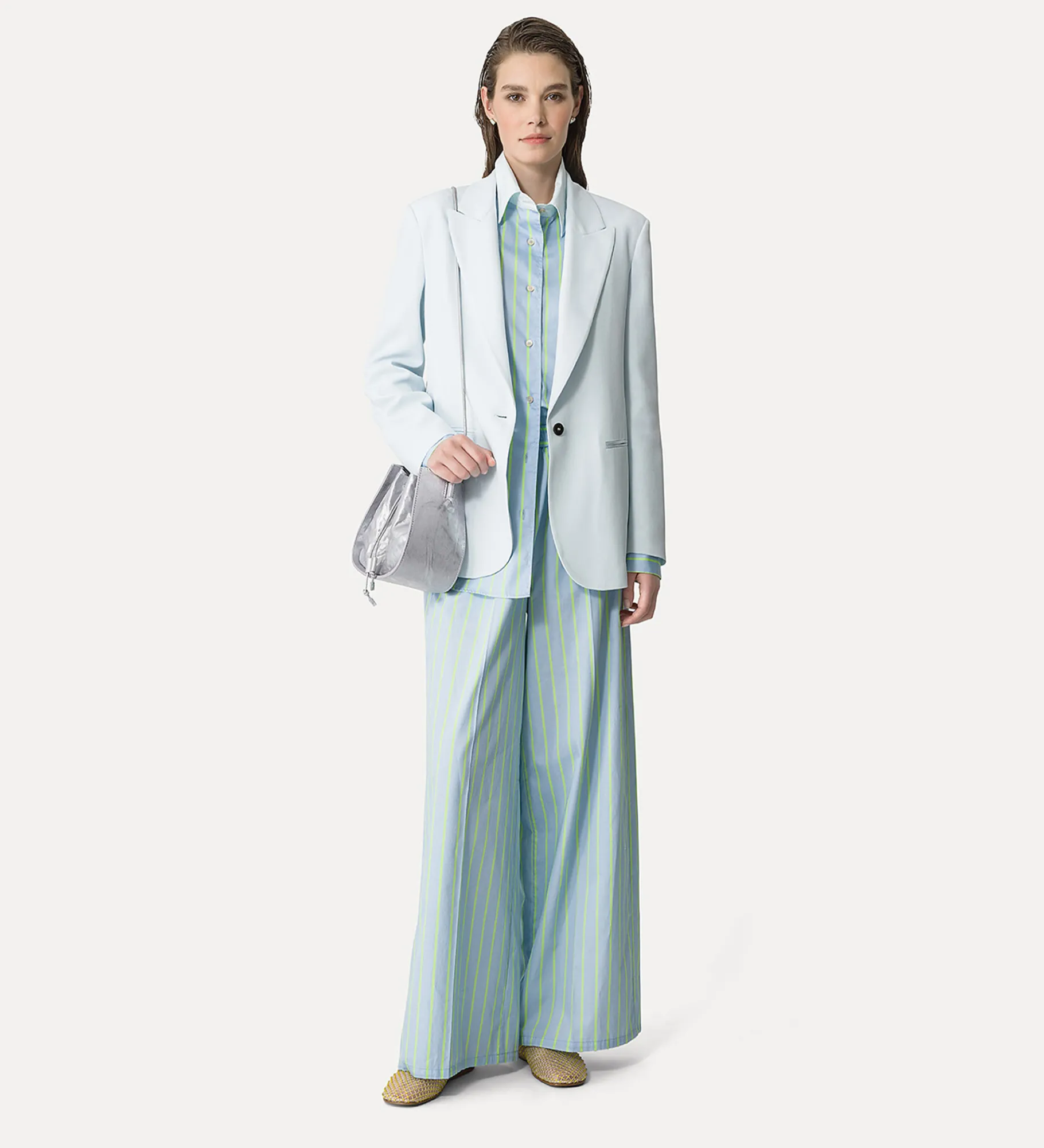 forte_forte Chemises^chemise en satin à rayures nuage