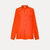 forte_forte Chemises^chemise en soie à col mao papavero