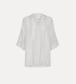forte_forte Chemises^chemise essential en soie habotai madreperla