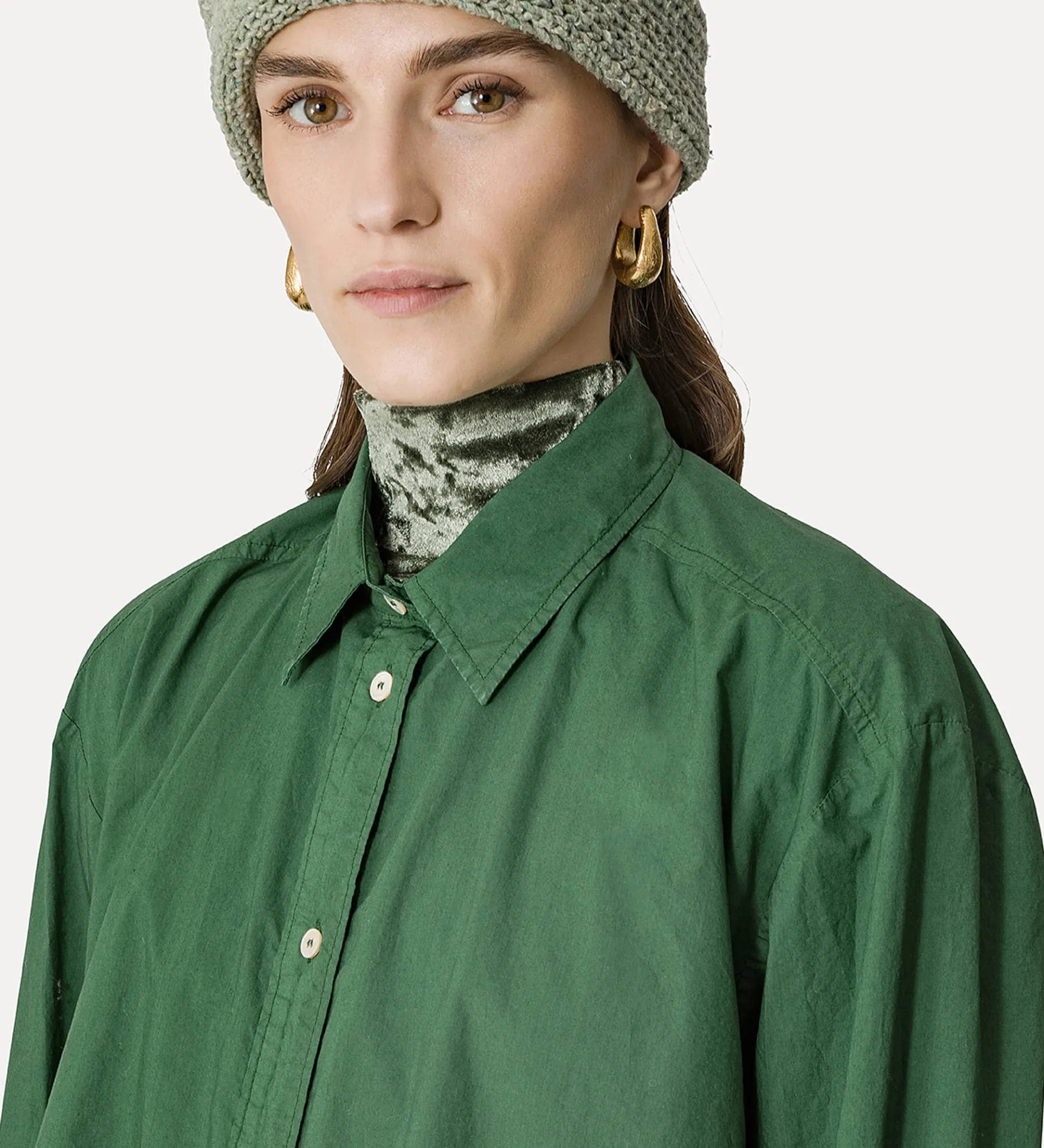 forte_forte Chemises^chemise masculine essential en popeline de coton BCI malachite