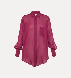 forte_forte Chemises^chemise oversize essential en voile de coton et soie bolero