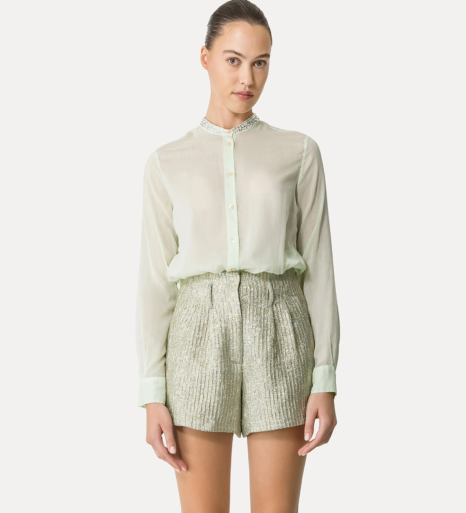 forte_forte Chemises^chemise tunisienne en voile mint