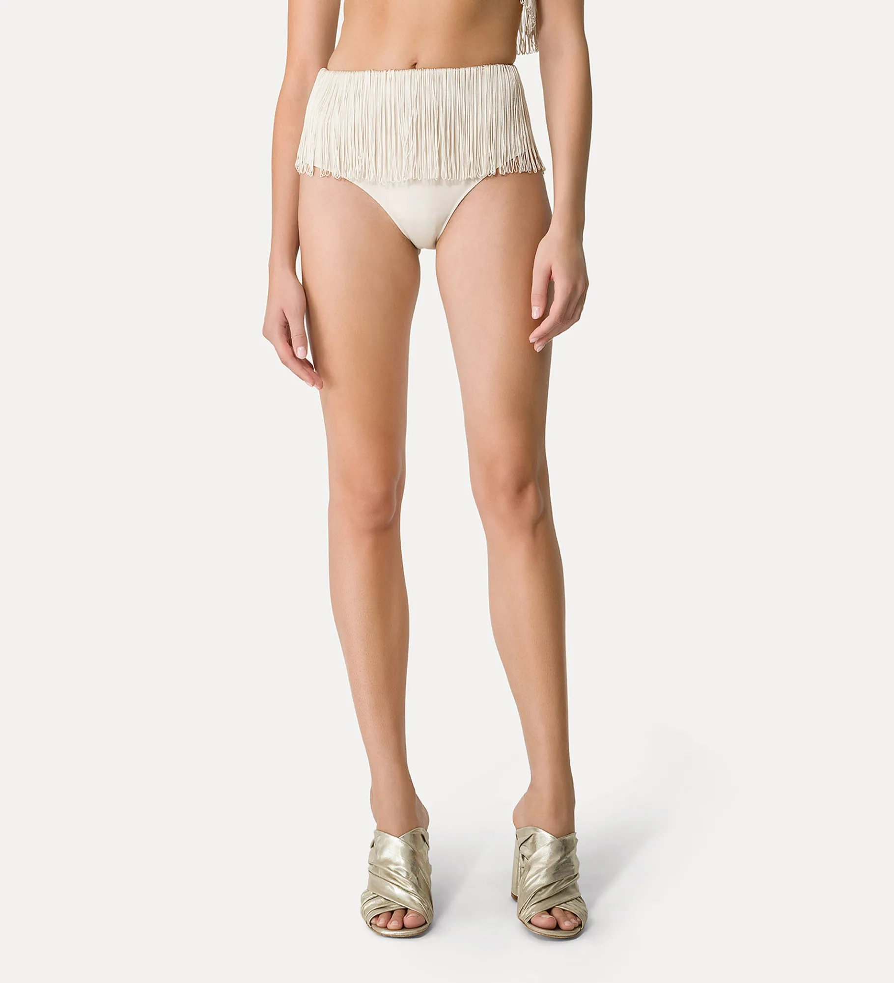forte_forte Tenue De Plage Et Lingerie^culotte à taille haute avec franges orchidea