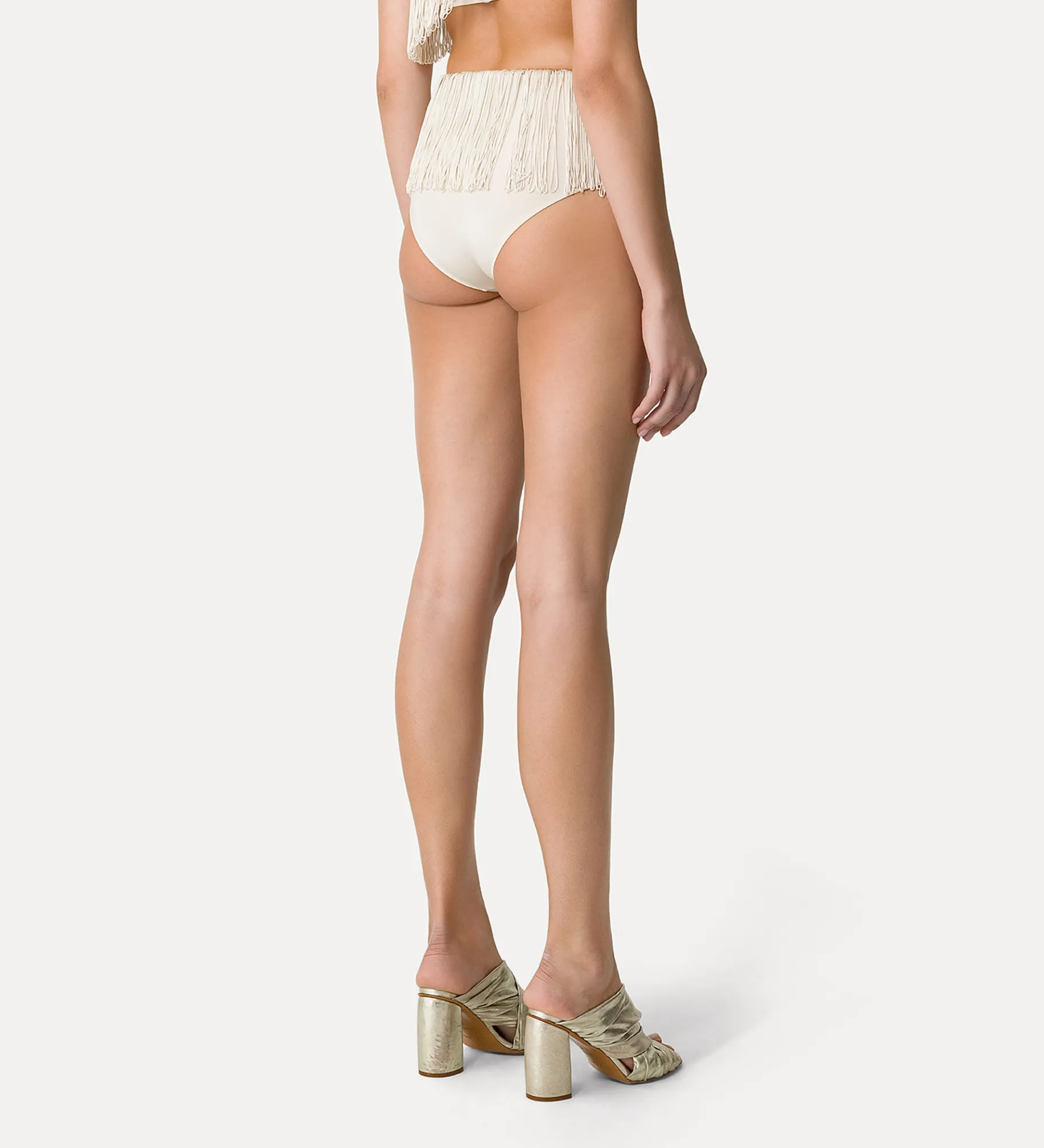forte_forte Tenue De Plage Et Lingerie^culotte à taille haute avec franges orchidea