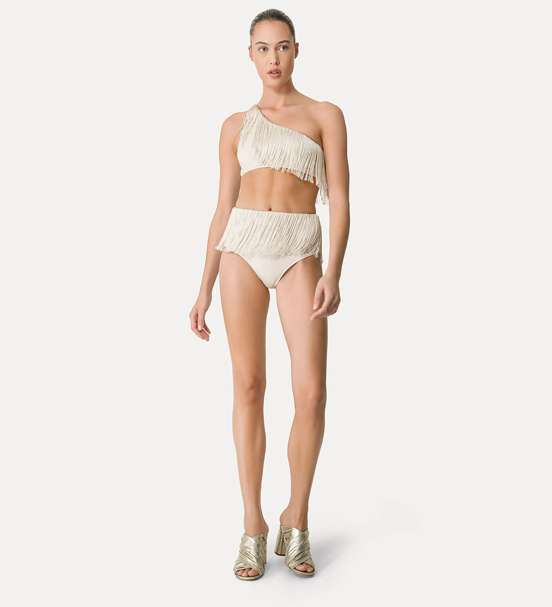forte_forte Tenue De Plage Et Lingerie^culotte à taille haute avec franges orchidea