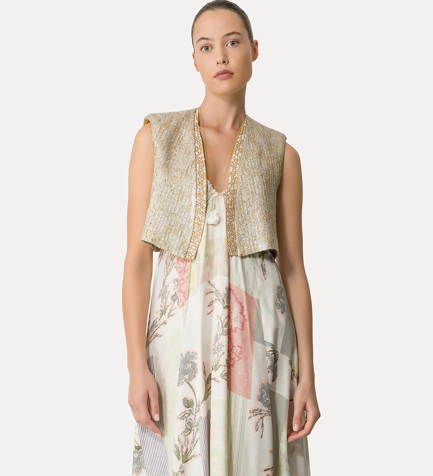 forte_forte Vestes^gilet en jacquard avec lurex “twinkle” gold