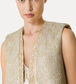 forte_forte Vestes^gilet en jacquard avec lurex “twinkle” gold