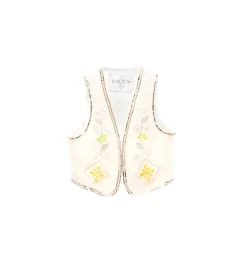 forte_forte Vestes^gilet en lin pour femme avec broderie “oniric blossom” orchidea