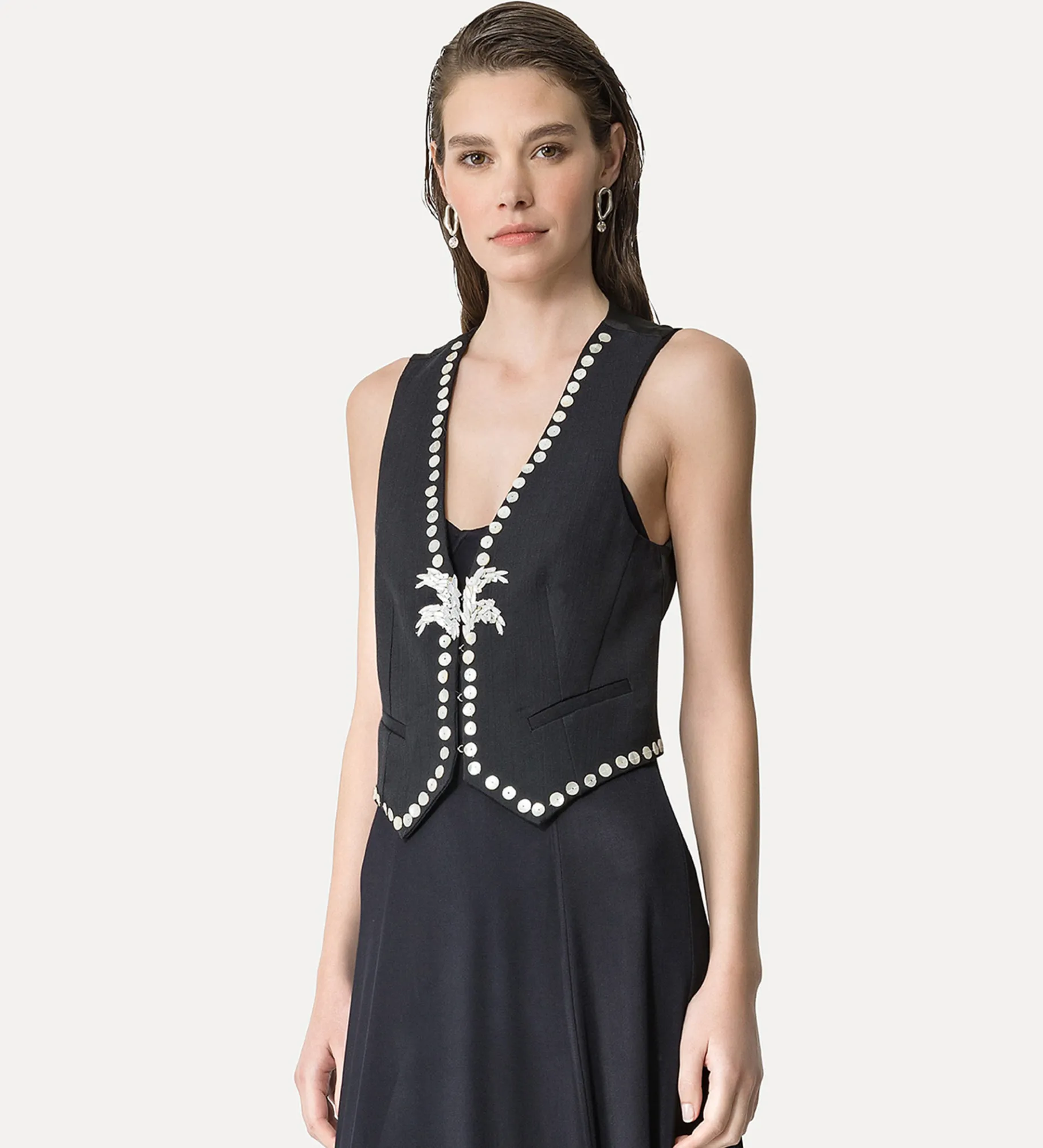 forte_forte Vestes^gilet en viscose et laine abisso