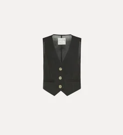 forte_forte Vestes^gilet fil à fil pour femme noir