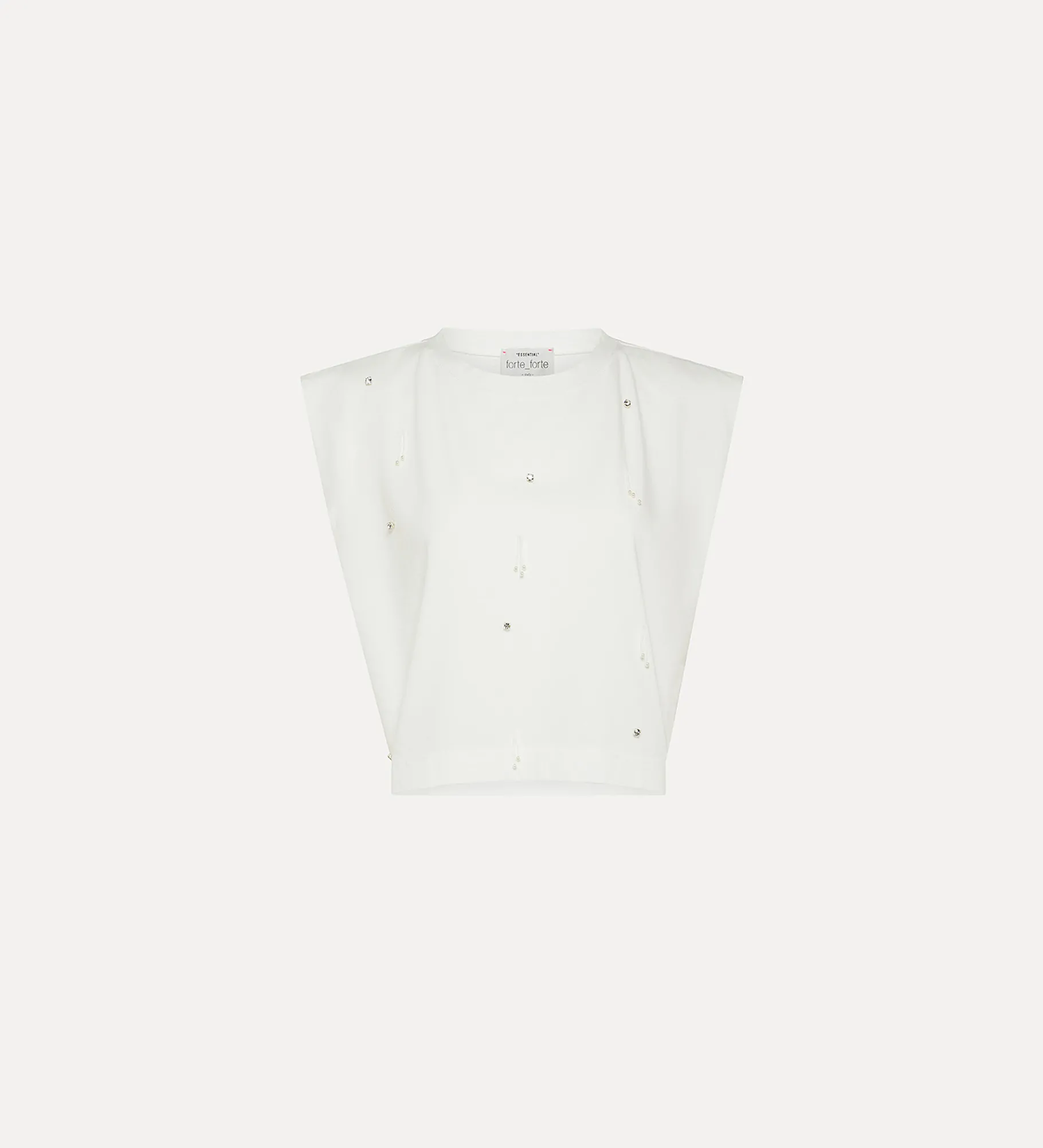 forte_forte Hauts^haut à larges bretelles pour femme avec strass bianco