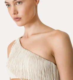 forte_forte Tenue De Plage Et Lingerie^haut à une épaule dénudée en jersey avec franges orchidea