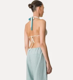 forte_forte Tenue De Plage Et Lingerie^haut de bikini en jersey color block acqua