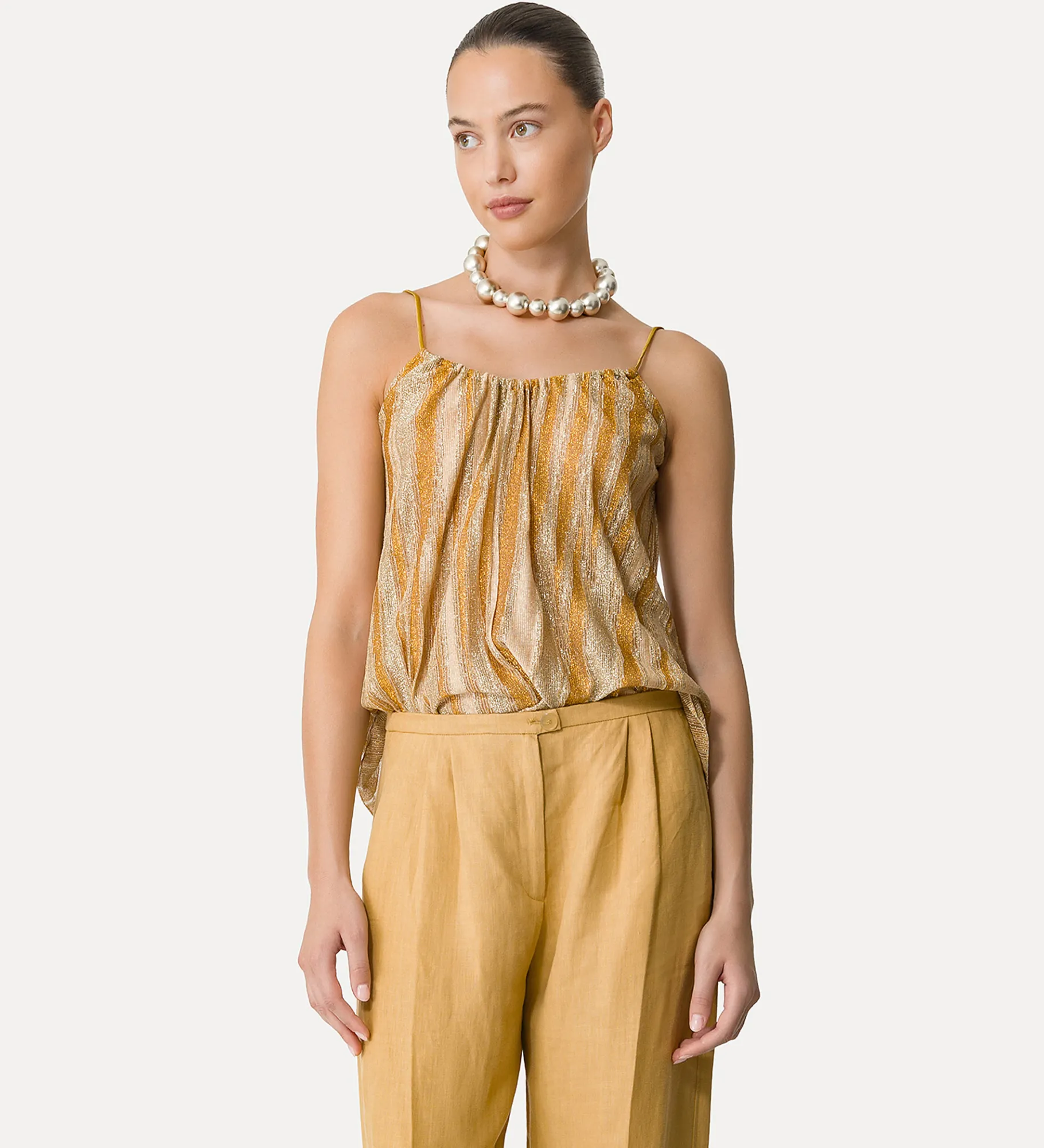forte_forte Hauts^haut en lurex gold
