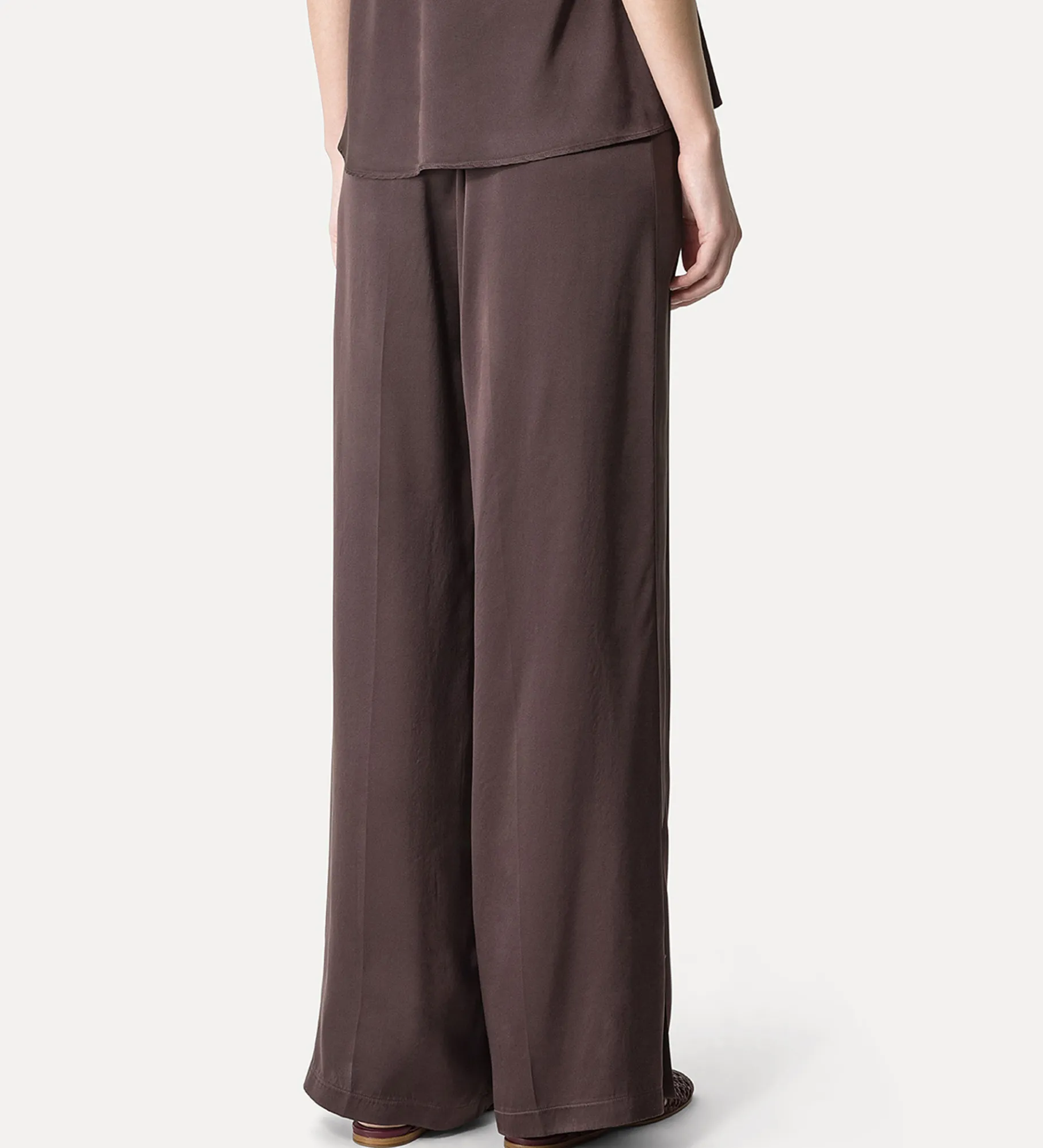 forte_forte Pantalons^jogging à coupe ample en satin de soie lava