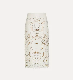 forte_forte Jupes^jupe en cuir avec broderie “poetic orchid” orchidea