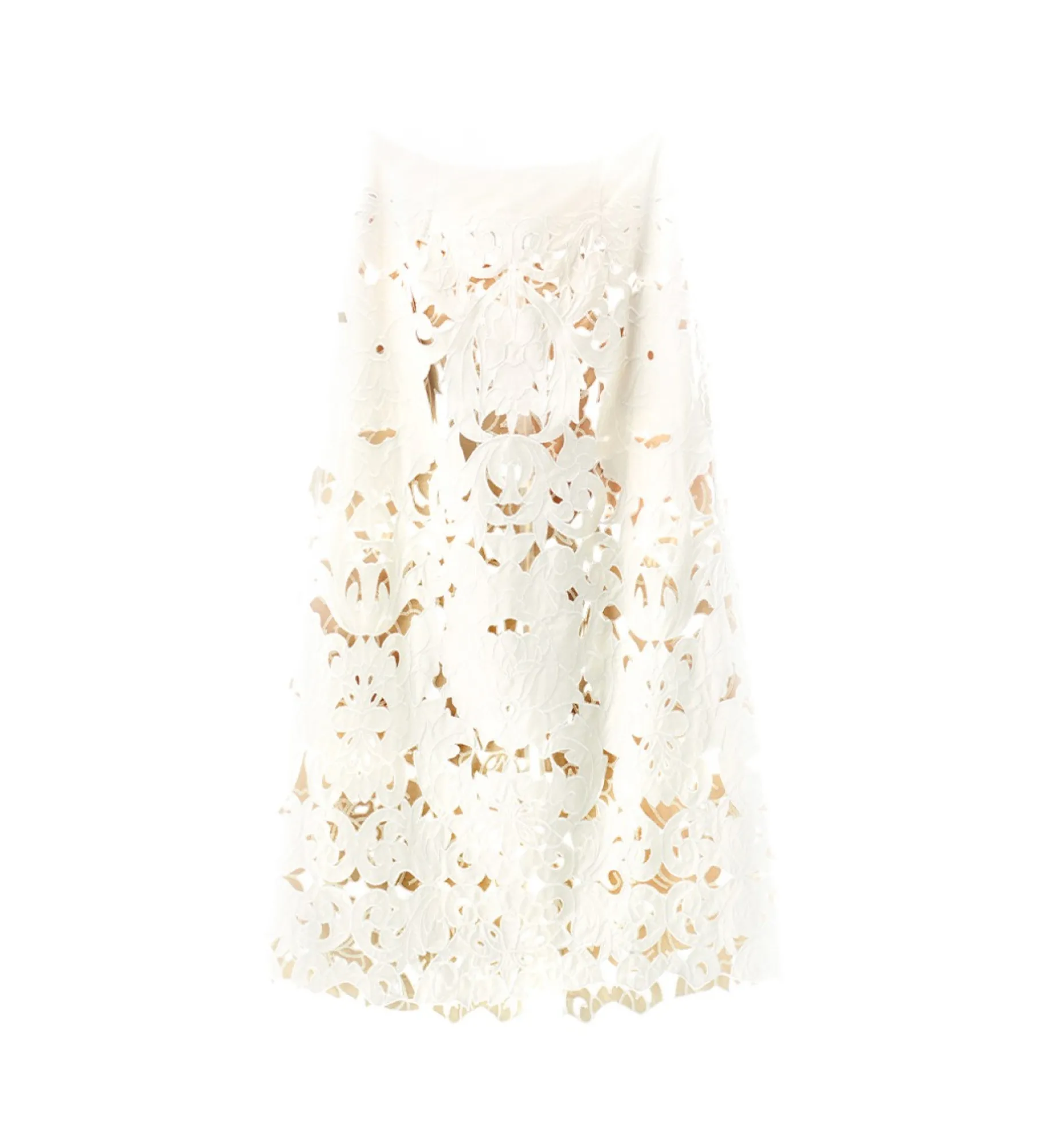 forte_forte Jupes^jupe en cuir avec broderie “poetic orchid” orchidea