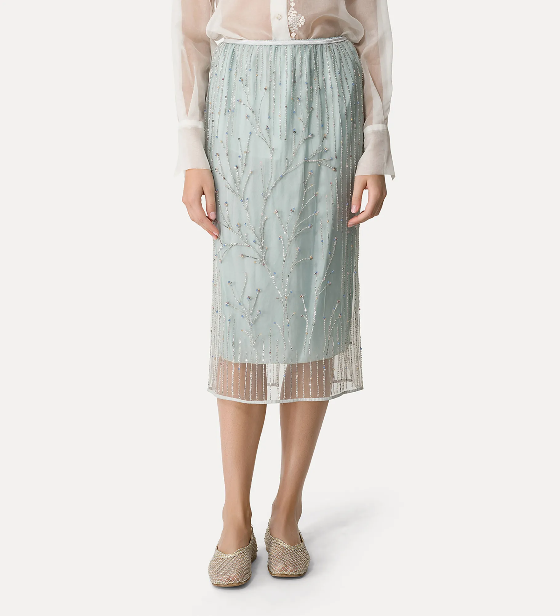 forte_forte Jupes^jupe en tulle avec broderie “firefly” firefly