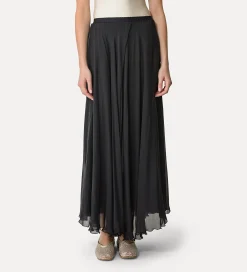 forte_forte Jupes^jupe longue en chiffon de soie noir