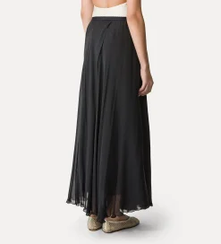 forte_forte Jupes^jupe longue en chiffon de soie noir
