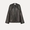 forte_forte Vestes^kimono en cuir nappa abisso