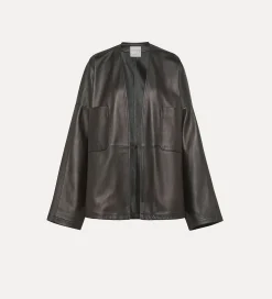 forte_forte Vestes^kimono en cuir nappa abisso