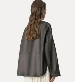 forte_forte Vestes^kimono en cuir nappa abisso