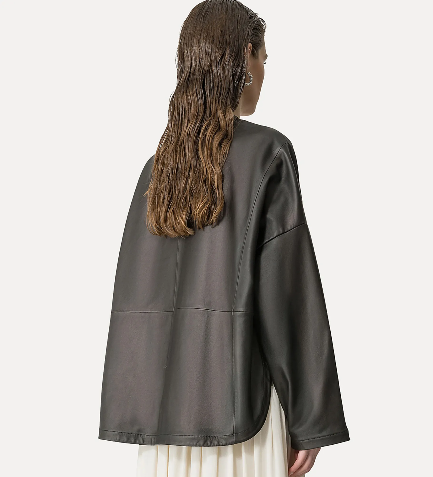 forte_forte Vestes^kimono en cuir nappa abisso