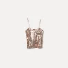 forte_forte Hauts^la bralette chic en micro–paillettes rose