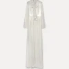 forte_forte Robes^la robe avec nœud en georgette laminée light gold