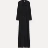 forte_forte Robes^la robe avec nœud en georgette de soie nero