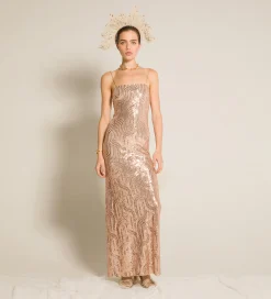 forte_forte Robes^la robe chic en micro–paillettes rose