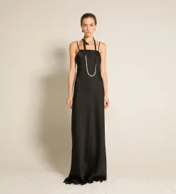 forte_forte Robes^la robe slip en satin enver nero