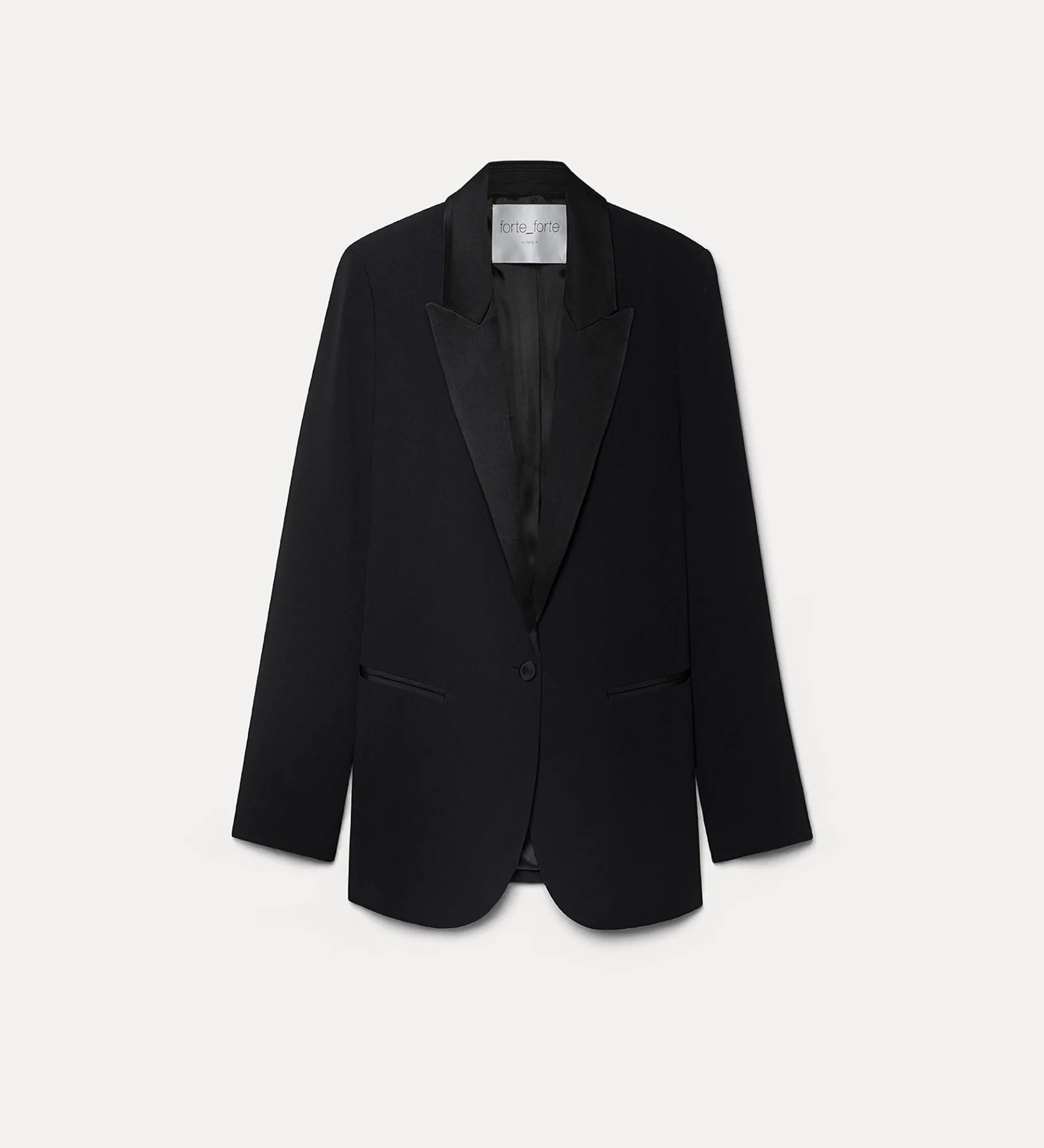 forte_forte Vestes^la veste smoking en satin enver nero