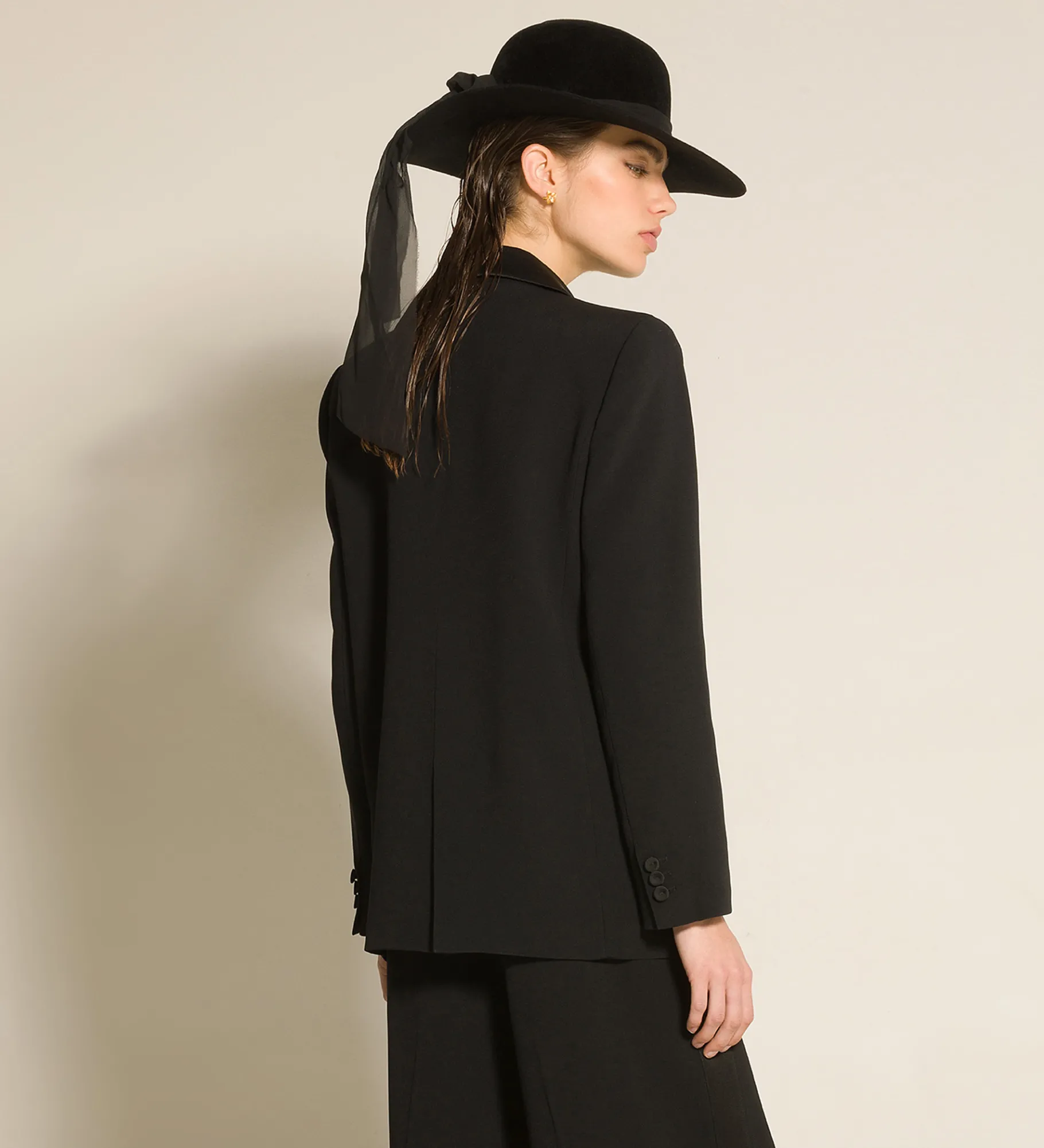 forte_forte Vestes^la veste smoking en satin enver nero