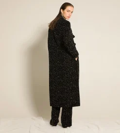 forte_forte Manteaux^le manteau en velours à pois pailletés matelassé nero