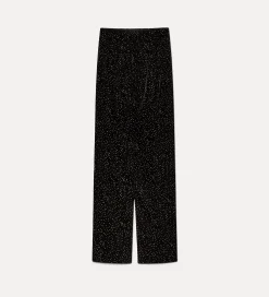 forte_forte Pantalons^le pantalon chic en velours à pois pailletés nero