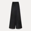 forte_forte Pantalons^le pantalon palazzo en duchesse contemporaine nero