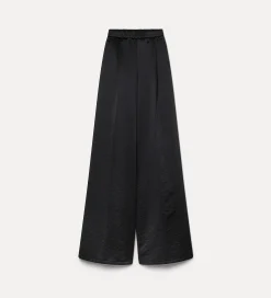 forte_forte Pantalons^le pantalon palazzo en duchesse contemporaine nero